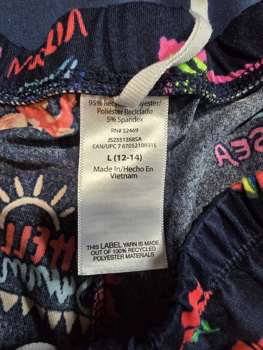 Navy Tropical Print Pj Lounge Set - Lightweight Short Sleeve & Pants - Picture 7 of 7